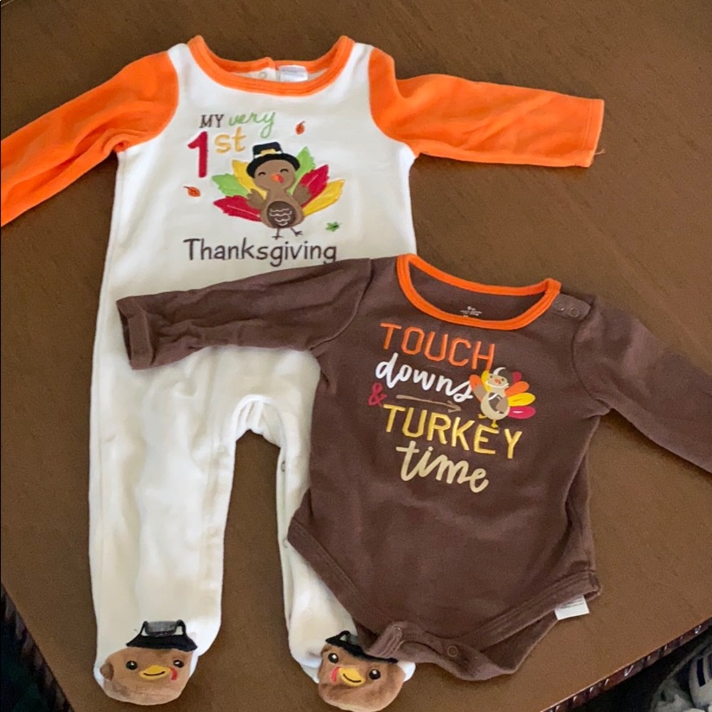Baby starters 9 month Thanksgiving PJ & onesie